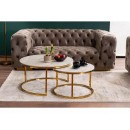 Комплект SIGNAL PORTAFINO A (2 стола журнальных) белый/золотой 60